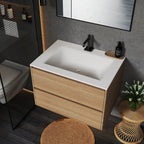 Thermoformed Sintered Stone Top with Elegant Floating Bathroom Vanity