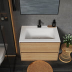 Thermoformed Sintered Stone Top with Elegant Floating Bathroom Vanity
